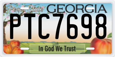 GA license plate PTC7698