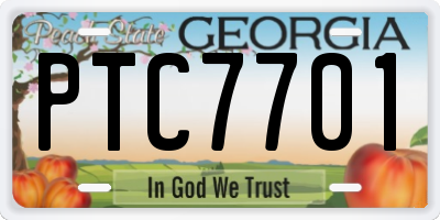 GA license plate PTC7701