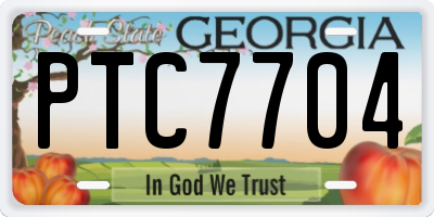 GA license plate PTC7704