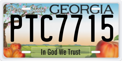 GA license plate PTC7715