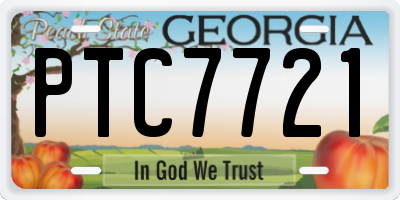 GA license plate PTC7721