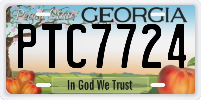 GA license plate PTC7724