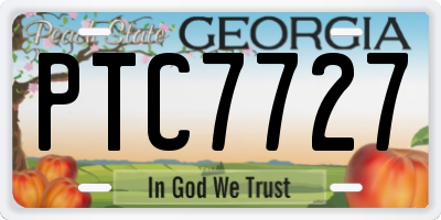 GA license plate PTC7727