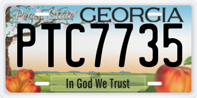 GA license plate PTC7735