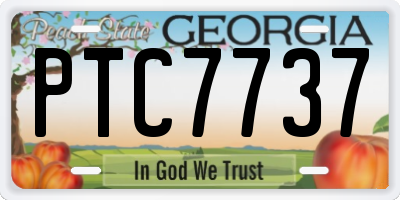 GA license plate PTC7737