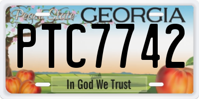 GA license plate PTC7742