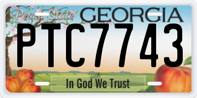 GA license plate PTC7743
