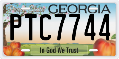 GA license plate PTC7744