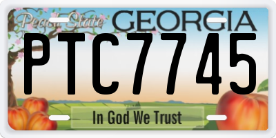 GA license plate PTC7745