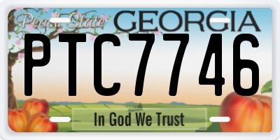 GA license plate PTC7746