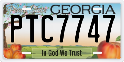 GA license plate PTC7747