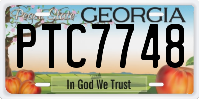 GA license plate PTC7748