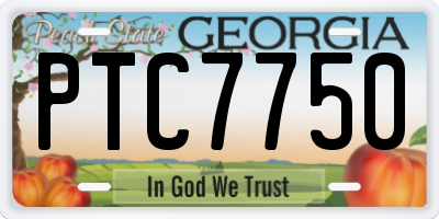 GA license plate PTC7750