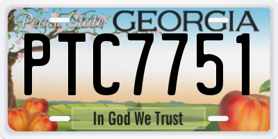GA license plate PTC7751