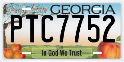 GA license plate PTC7752