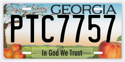 GA license plate PTC7757