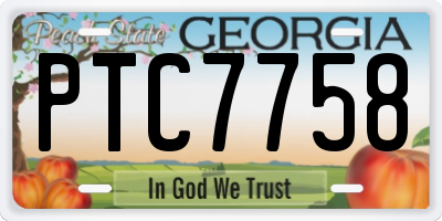 GA license plate PTC7758