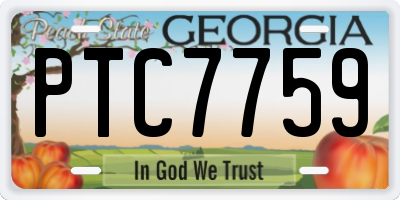 GA license plate PTC7759