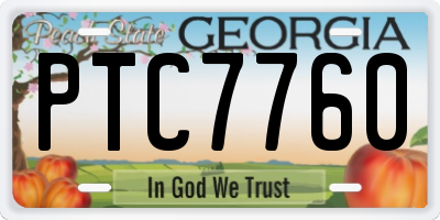 GA license plate PTC7760