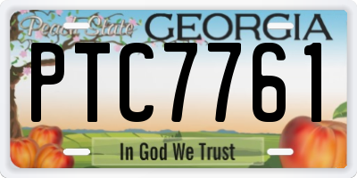 GA license plate PTC7761