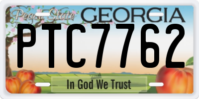 GA license plate PTC7762