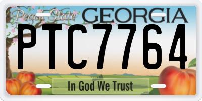 GA license plate PTC7764