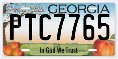 GA license plate PTC7765
