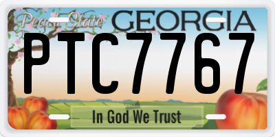 GA license plate PTC7767