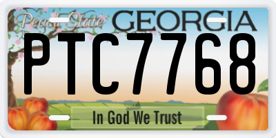 GA license plate PTC7768