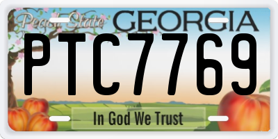 GA license plate PTC7769