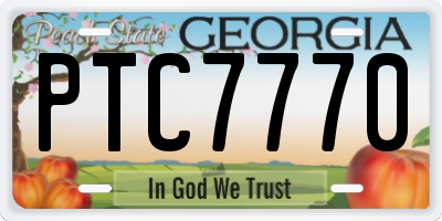 GA license plate PTC7770