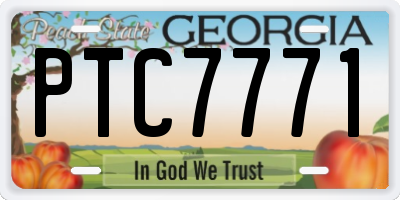 GA license plate PTC7771
