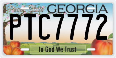 GA license plate PTC7772