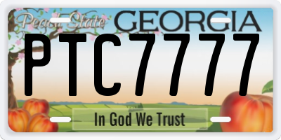 GA license plate PTC7777