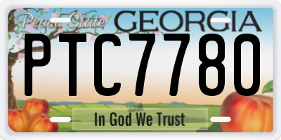 GA license plate PTC7780