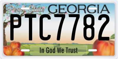 GA license plate PTC7782
