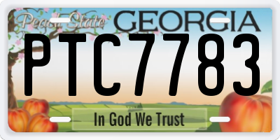 GA license plate PTC7783