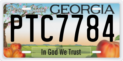 GA license plate PTC7784