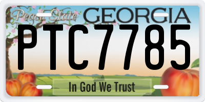 GA license plate PTC7785