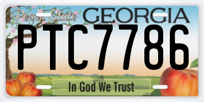 GA license plate PTC7786