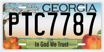 GA license plate PTC7787
