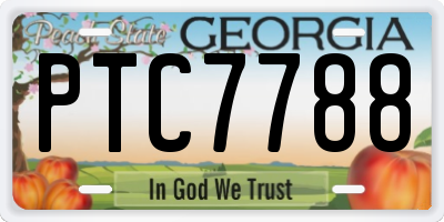 GA license plate PTC7788