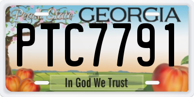 GA license plate PTC7791