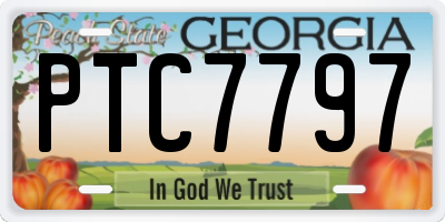 GA license plate PTC7797