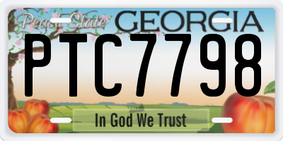 GA license plate PTC7798