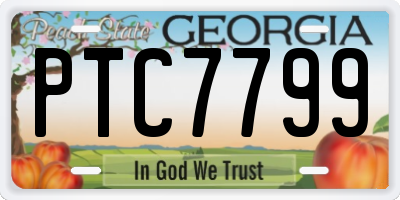 GA license plate PTC7799