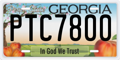 GA license plate PTC7800