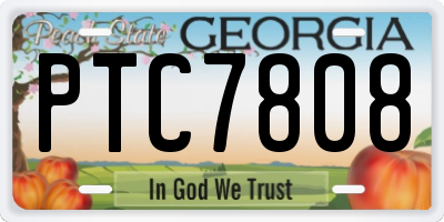 GA license plate PTC7808