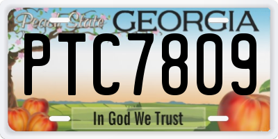 GA license plate PTC7809