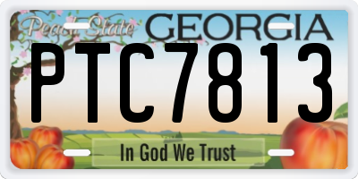 GA license plate PTC7813